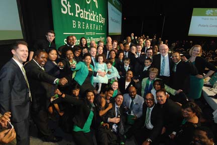 Forry-Dorcena families at St. Patrick's Day Breakfast: The group gathered for a photo after the event. Photo © Don West